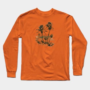 Palm Trees by the Beach Design Long Sleeve T-Shirt